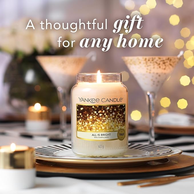 YANKEE CANDLE All is Bright Large Jar Candle, White