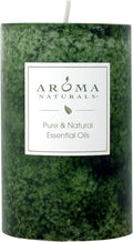 Aroma Naturals Holiday Juniper, Spruce and Basil Essential Oil Pillar Candle, Fresh Forest, 2.5 inch x 4 inch