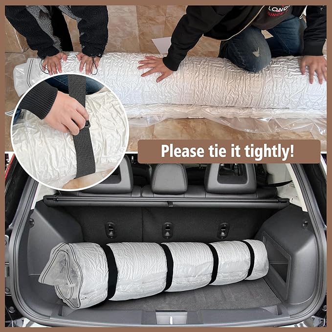 Twin Size Mattress Vacuum Bag for Memory Foam/Latex Mattress Upto 14 Inch, Moving Shipping and Storage, Waterproof and Airtight with 3 Adjustable Straps