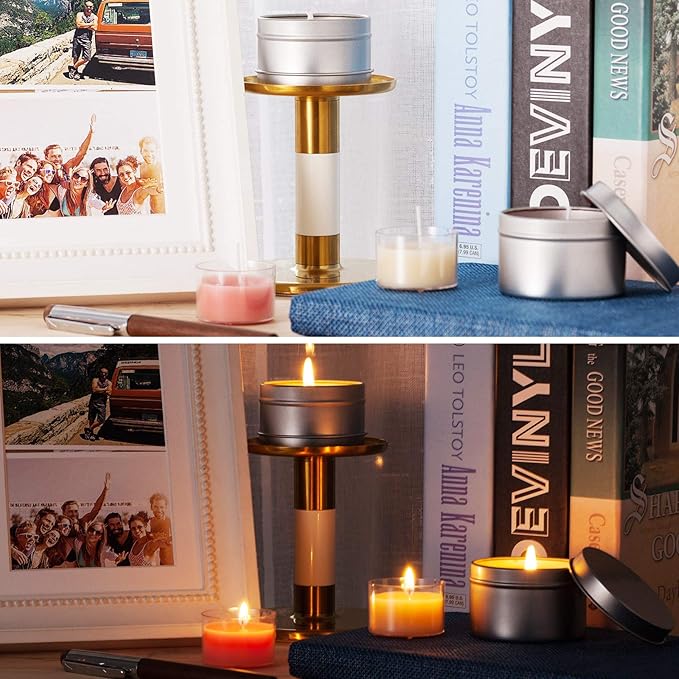 All Inclusive Candle Making Kit with Wax Melter Beeswax Scents Tins Labels Wicks Dyes for All Level Diyers