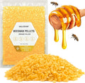 VALLYDOM Organic Beeswax Pellets - 453g Yellow Beeswax Pastilles, Pure Natural Bulk Bees Wax Pellets for DIY Beeswax Making Candles Skin Care Lip Balm Soap Lotion (1lb)