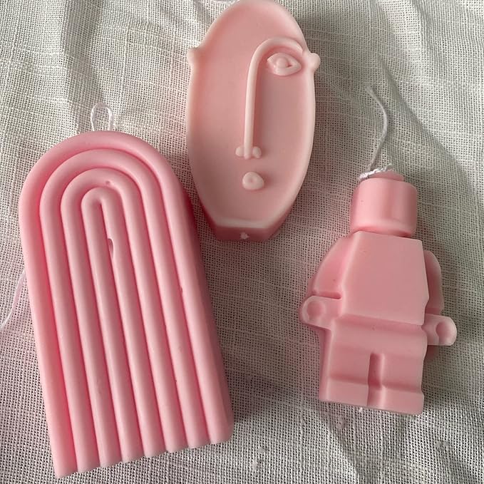 Geometric Rainbow Arch Candle Molds, Striped U-Shaped Silicone Mold, Abstract Lines Epoxy Molds for Candle Making and Baking Making Soap Wax Cake Mousse Ice Cream