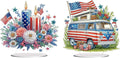 ARTopet 2Pcs DIY Diamond Desktop Ornament US Independence Day Special Shaped Crystal Double Sided Pattern Single Sided Diamond Art Painting Tabletop Home Ornaments Decor-01
