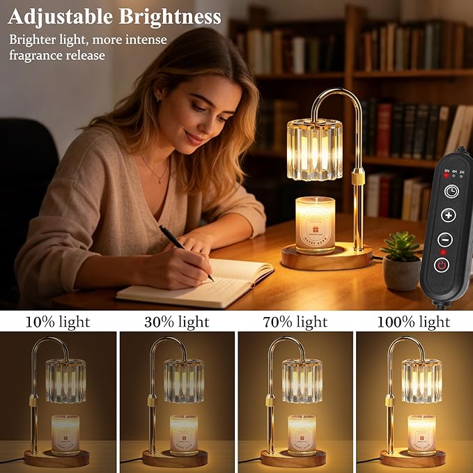 Lukasa Candle Warmer Lamp, with Timer Dimmer Adjustable Height, Home Decor, Room Decor, Wax Melt Warmer for Candles, Gifts for Mom, Birthday Gifts for Women