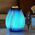 Inrorans Glass Electric Wax Melt Warmer Oil Burner with Stable Heating PTC Reusable Silicone Tray 7 Colorful Changing Led Light Night Light Scent Warmer for Home Fragrance Warmers-Blue Silk Timer