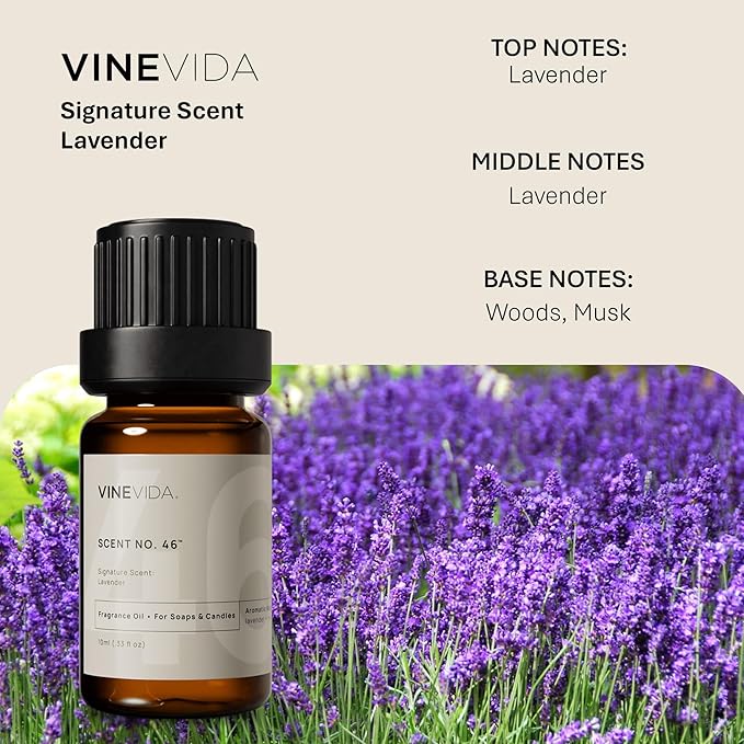 VINEVIDA [0.33oz] Lavender Fragrance Oil for Candle Making and Soap Making - Premium Candle Scents for Soy Candles