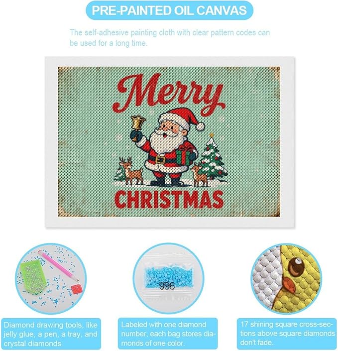 AIVKIEJK Diamond Painting Kits for Adults - Christmas Painting DIY 5D Full Drill Diamond Dots Paintings with Diamonds Gem Art and Crafts Home Decor 8"x12"