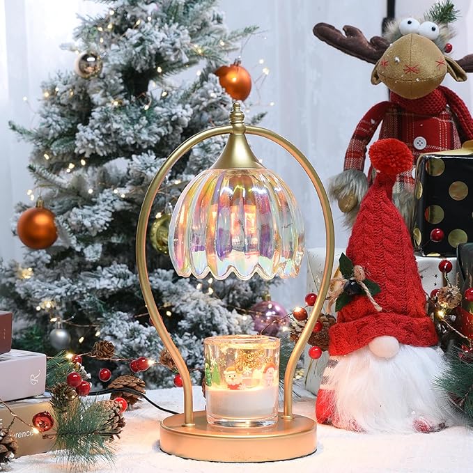 GOODBUY Candle Warmer Lamp with Timer: Dimmable Scented Candle Warmer Aromatherapy Lamp for Home Decor, Mothers Day Gifts for Mom, Ideal Housewarming Birthday Wax Warmer Light Gift, Includes 2 Bulbs