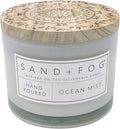 Sand + Fog Scented Candle - Ocean Mist – Additional Scents and Sizes – 100% Cotton Lead-Free Wick - Luxury Air Freshening Jar Candles - Perfect Home Decor – 12oz