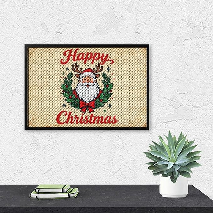AIVKIEJK Diamond Painting Kits for Adults - Christmas Santa Claus Holly Berries & Snowflakes Painting DIY 5D Full Drill Diamond Dots Paintings with Diamonds Gem Art and Crafts Home Decor 8"x12"