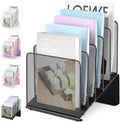 LEKETREE File Organizer for Desk, File Folder Organizer with 5-Section Vertical Rack, Suitable for Home Office Document Organization and Storage(Black)
