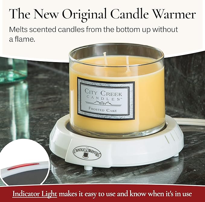 Candle Warmers Etc. Original Candle Warmer Plate (White, Plug-in) – Electric Candle Wax Melter Plate for jar Candles