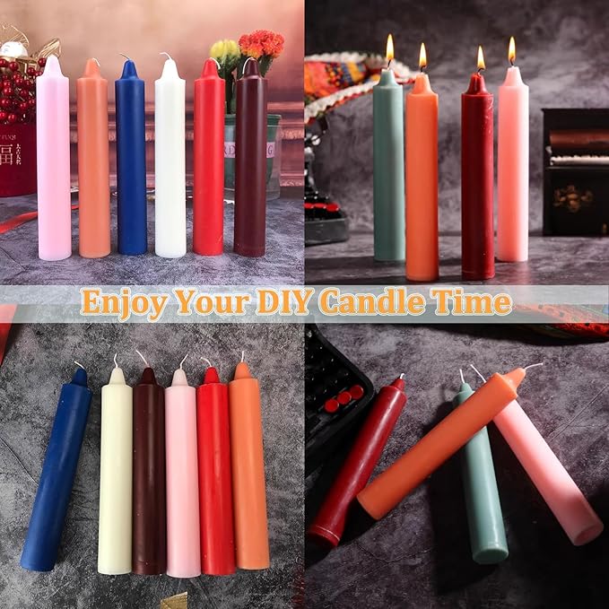 6-Cavity Long Cylinder Mold for Candle Making, 5.5Inch Cylinder Silicone Candle Mold Long Pillar Silicone Mold for Wax Candle Making