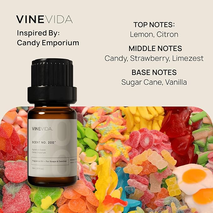 VINEVIDA [0.33 oz] Scent Candy Emporium; Fragrance Oil for Candle Making and Soap Making - Winter & Holiday Oils