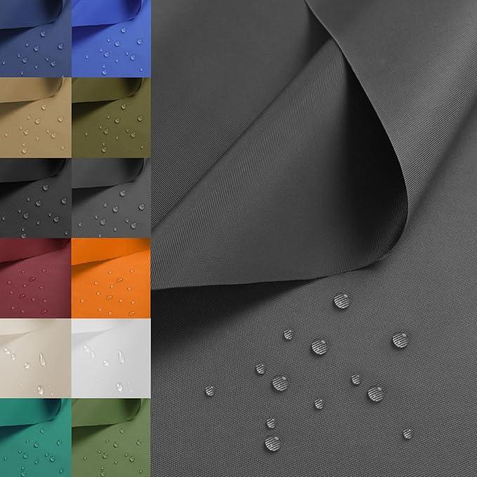 Nylon Fabric, 58"W 420D Waterproof Fabric 10 Yard Ripstop Nylon Material Outdoor Upholstery Twill Sewing Material for Patio Chair, Lining, Cushion, Purse, Tote Bag, Tent, Tarp Cover, DIY Project Grey