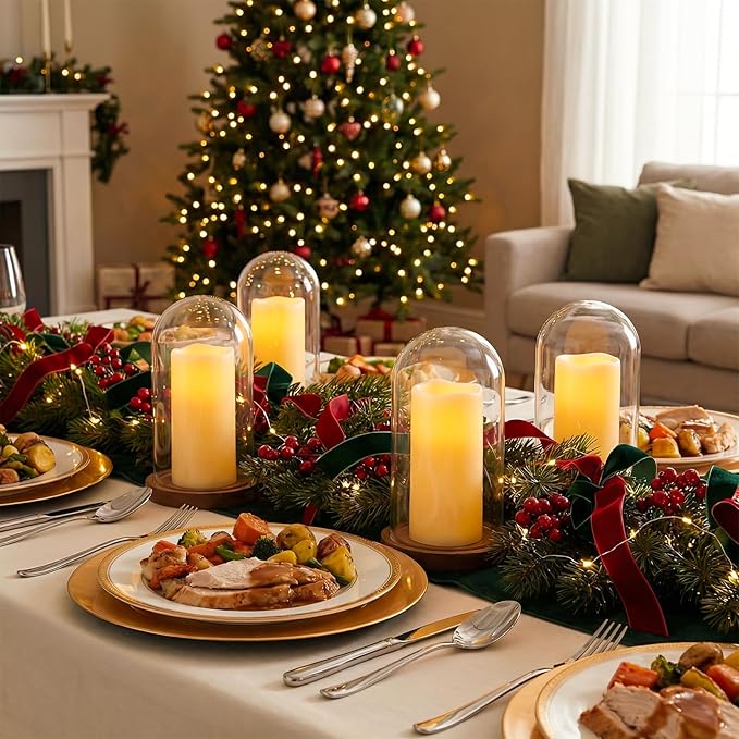 Homemory 3" x 6" Waterproof Flameless Candles, Outdoor Indoor Battery Operated LED Pillar Candles with Remote Control and Timer, Plastic, Long Lasting, Set of 6