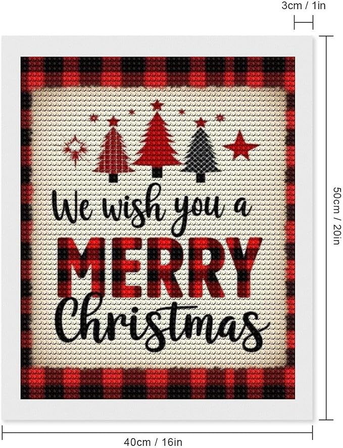 AIVKIEJK Diamond Painting Kits for Adults - Merry Christmas Welcome Painting DIY 5D Full Drill Diamond Dots Paintings with Diamonds Gem Art and Crafts Home Decor 16"x20"