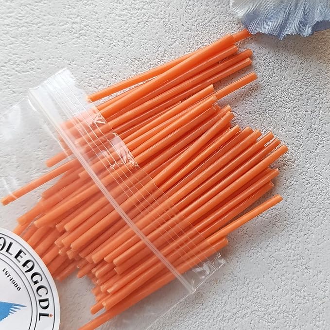 Pearled Candle Wick 2.2 Inch Orange Cotton Wicks 100-Pack - Premium Metal-Free & Lead-Free Candle Wicks for Candle Making