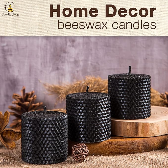 Black Beeswax Sheets for Candle Making - Organic Beeswax Candle Making Kit for Adults & Kids - Natural DIY Rolling Craft Set