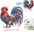 ARTopet DIY Diamond Desktop Ornament PET Irregular Shape Special Shaped Crystal Double Sided Pattern Single Sided Diamond Art Painting Tabletop Home Ornaments Decor (Rooster02)