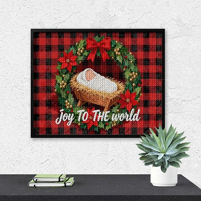 AIVKIEJK Diamond Painting Kits for Adults - Faith Christmas World Joy Painting DIY 5D Full Drill Diamond Dots Paintings with Diamonds Gem Art and Crafts Home Decor 16"x20"