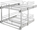 Rev-A-Shelf 2 Tier Kitchen Cabinet Pullout Shelf and Drawer Organizer Slide Out Pantry Storage Basket in Multiple Sizes, 21 x 22 In, 5WB2-2122CR-1