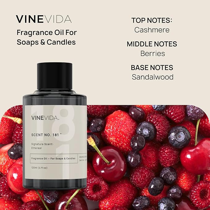 VINEVIDA [4oz] Ethereal; Fragrance Oil for Candle Making and Soap Making - Premium Candle Scents for Soy Candles