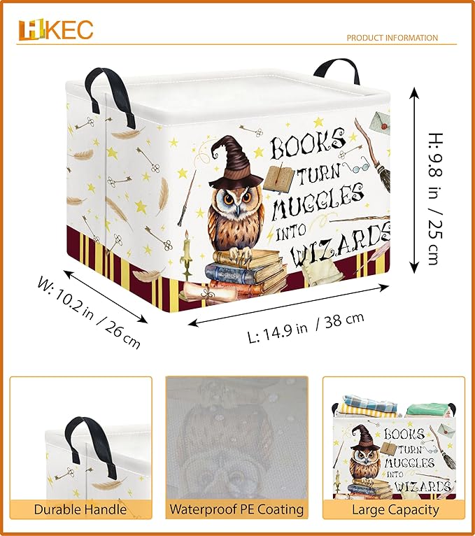 Rectangle Storage Basket with Handles,Collapsible Storage Bin,Books Box,Gift Basket(Magic)