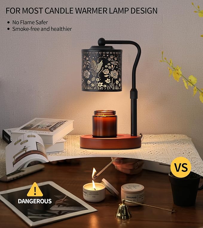 MEIXISUE Candle Warmer Lamp with Timer, Bird Candle Warmer Lamp with Jar Candles,Wax Melt Warmer for Housewarming Gift, Birthday Mother's Day Valentines Gifts for Women,Mom,Sister,Bedroom Decor