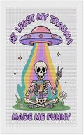 KIVJMSIDJA Skull Skeleton “At Least My Trauma Made Me Funny” Diamond Art Kits for Adults for Beginners, 5D Full Diamond Art Paint 12"x20"
