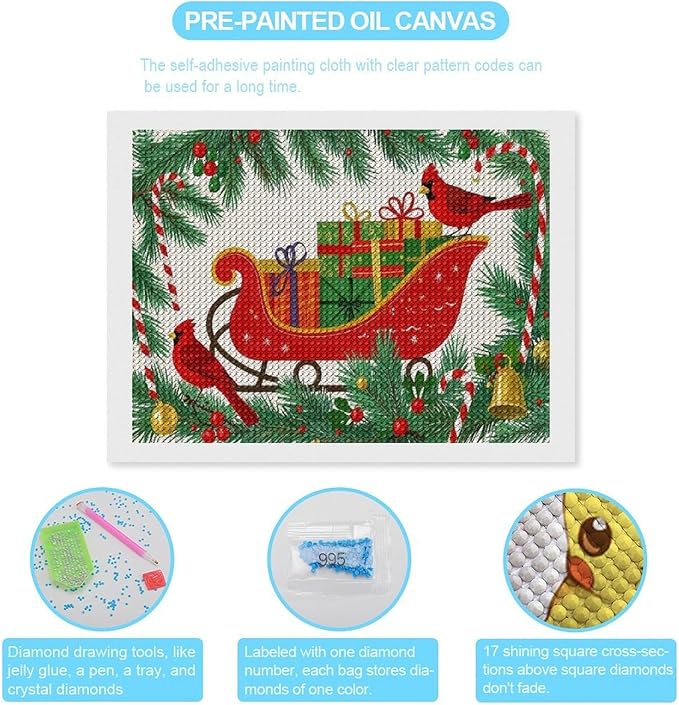 AIVKIEJK Diamond Painting Kits for Adults - Christmas Celebration Halloween Painting DIY 5D Full Drill Diamond Dots Paintings with Diamonds Gem Art and Crafts Home Decor 12"x16"