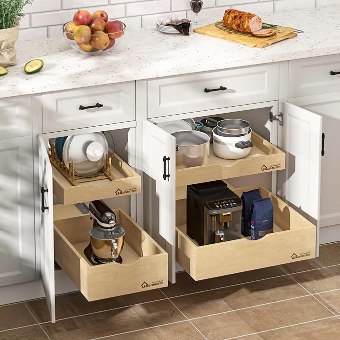 WelFurGeer Soft Close Pull Out Drawer for Kitchen Cabinets, 20" W x 21" D Pull Out Cabinet Organizer, Heavy-Duty Cabinet Organizer with Easy Installation, Space-Saving Pullout Drawer for Home, Kitchen