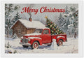 AIVKIEJK Diamond Painting Kits for Adults - Christmas Red Truck with Snowman, Snowy Cabin & Tree Painting DIY 5D Full Drill Diamond Dots Paintings with Diamonds Gem Art and Crafts Home Decor 8"x12"
