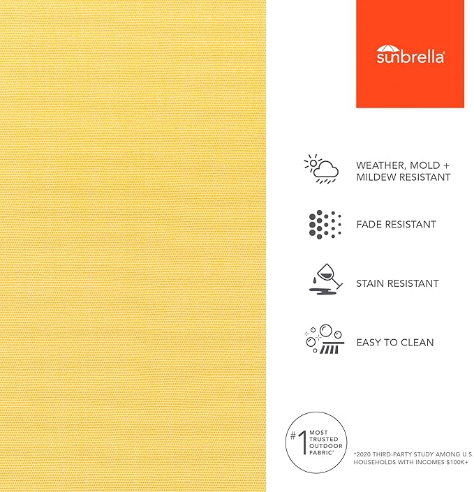Sunbrella Outdoor Fabric by The Yard | Canvas Buttercup | Official Sunbrella Seller | Indoor or Outdoor Upholstery Fabric for Chairs, Cushions, Drapery, Pillows, Furniture