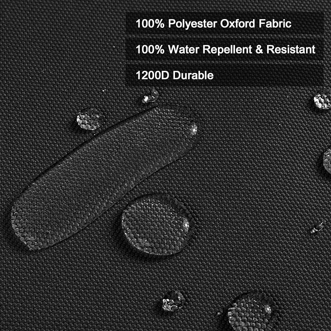 Thickened Waterproof Canvas Fabric by The Yard 1200D 58" W Outdoor Upholstery Material Heavy Duty Fabric Water Resistant Sewing Material for Chair Patio Cushion Purse Bag 5 Yard Black