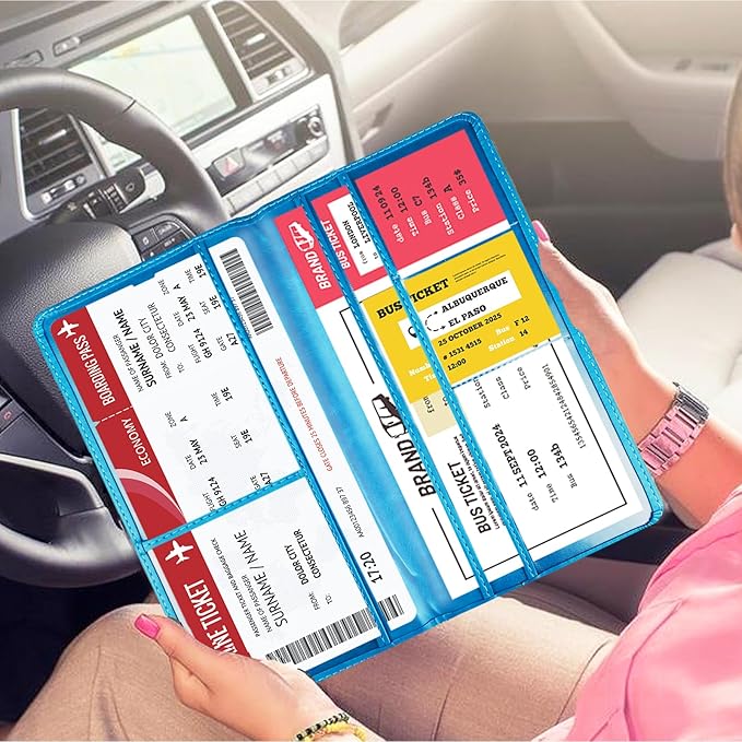 Car Registration and Insurance Card Holder - Leather Vehicle Glove Box Automobile Documents Paperwork Wallet Case Organizer for ID, Driver's License, Key Contact Information Cards - Men&Women
