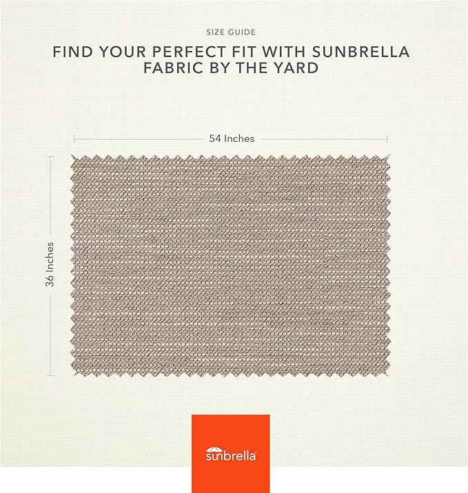 Sunbrella Outdoor Fabric by The Yard | Charmer Pebble (Textured) | Official Sunbrella Seller | Indoor or Outdoor Upholstery Fabric for Chairs, Cushions, Drapery, Pillows, Furniture