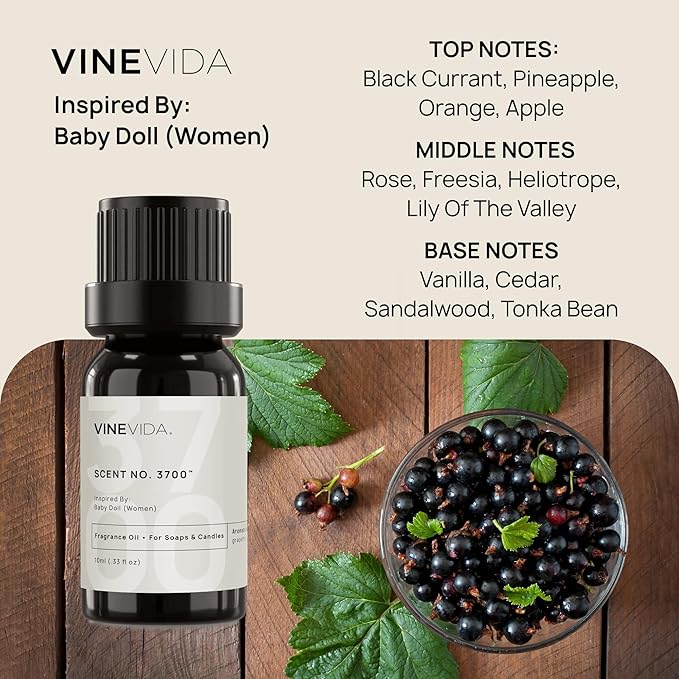 VINEVIDA [0.33 Oz] Inspired by: Baby Doll (Women); Fragrance Oil for Candle Making and Soap Making - Premium Candle Scents for Soy Candles