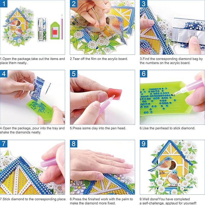 ARTopet DIY Diamond Desktop Ornament US Independence Day Special Shaped Crystal Double Sided Pattern Single Sided Diamond Art Painting Tabletop Home Ornaments Decor-Popcorn Stand