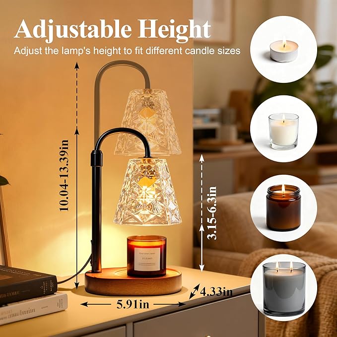 Candle Warmer Lamp with Timer, Birthday Gifts for Women Mom, House Warming Gifts New Home, Wax Melt Warmer for Scented Jar