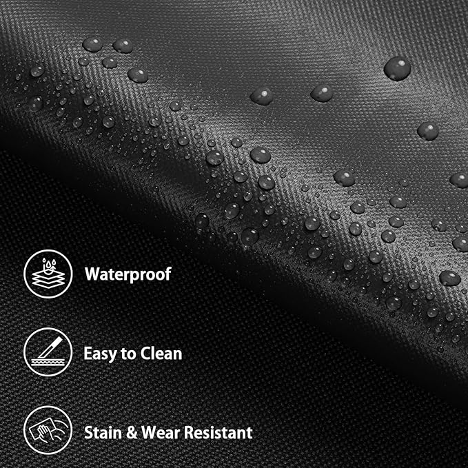Waterproof Marine Canvas Fabric by The Yard 58" W 600D PVC Backing Water-Resistant Polyester Fabric Upholstery Material for Outdoor Indoor Marine Awning Tent Boat Furniture Cover DIY, 10 Yards Black