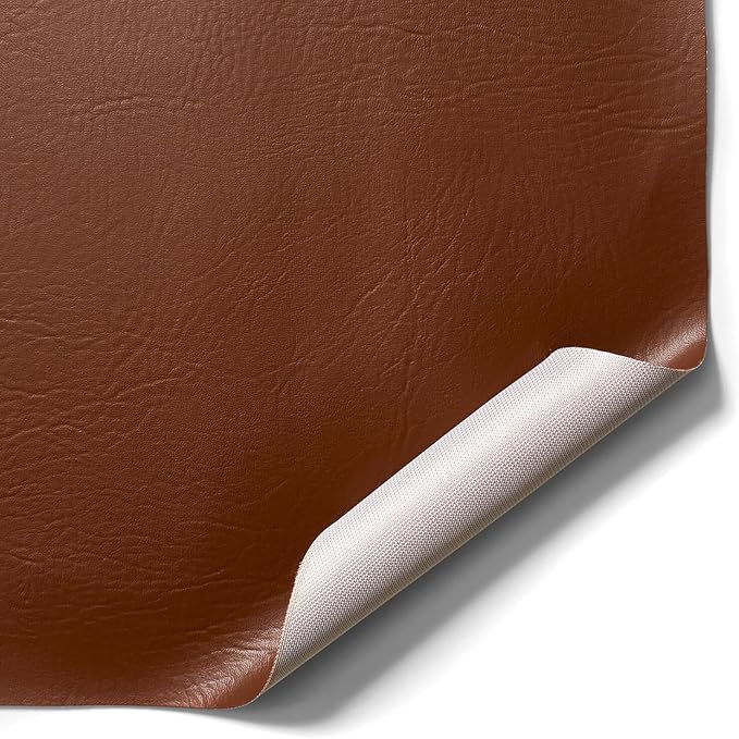 Ottertex Vinyl Fabric Faux Leather Pleather Upholstery 54" Wide by The Yard (1 Yard, Chestnut)