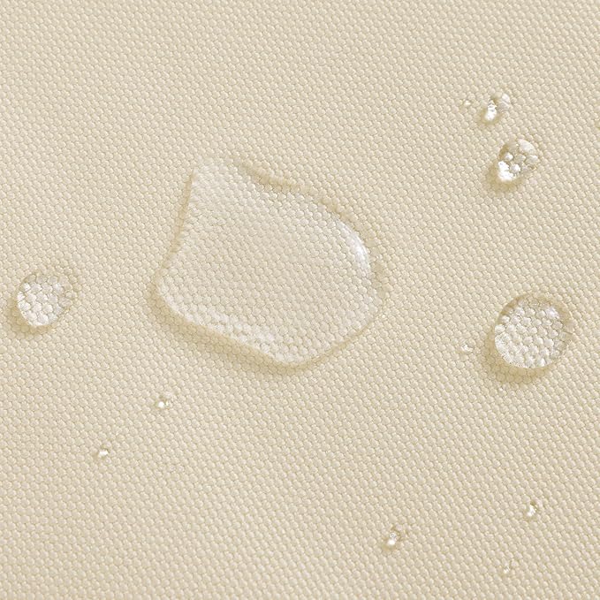 1200D Thicken Waterproof Canvas Fabric by The Yard 58" W Water-Resistant Polyester Fabric Heavy Duty Outdoor Upholstery Material for Chair Patio Cushion Furniture Cover Sewing DIY, 1 Yard Ivory