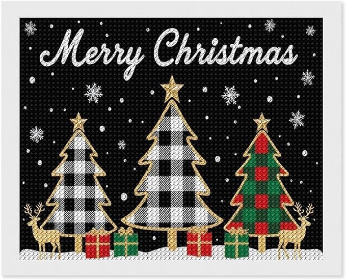 AIVKIEJK Diamond Painting Kits for Adults - Merry Christmas Tree Holiday Painting DIY 5D Full Drill Diamond Dots Paintings with Diamonds Gem Art and Crafts Home Decor 16"x20"