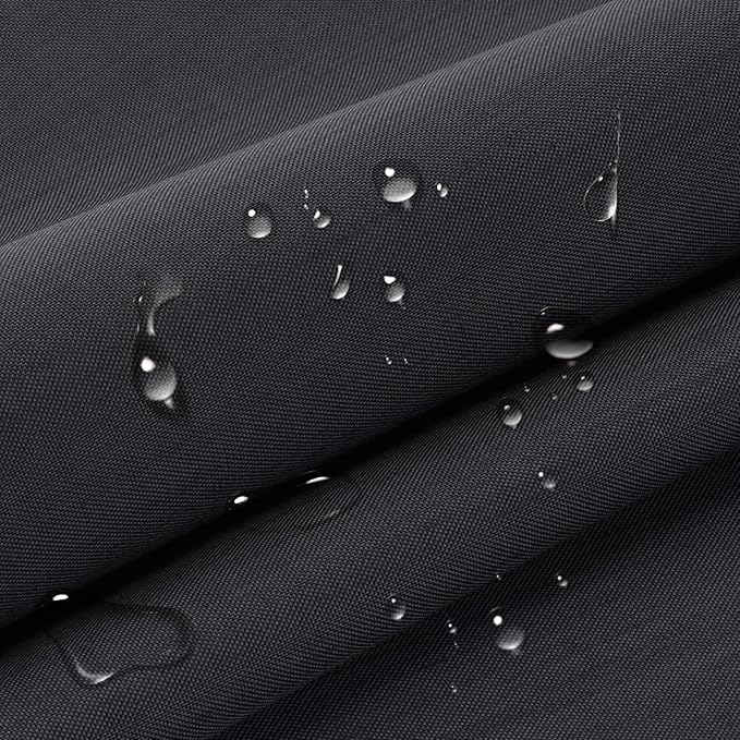Waterproof Canvas Fabric - 58" Wide 600D Upholstery Polyester Material - Durable Indoor Outdoor Water Resistant Fabric for Furniture Cover Cushion Home Awning (Black_Clear PU Coating, 1 Yard)