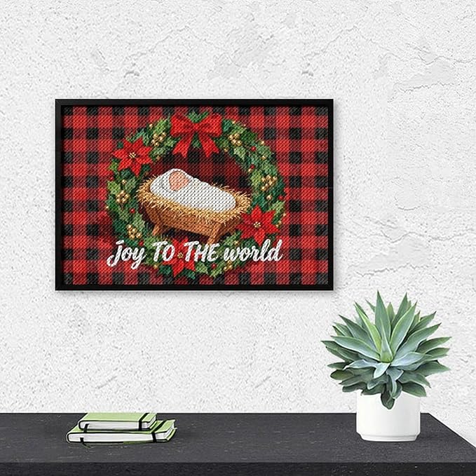 AIVKIEJK Diamond Painting Kits for Adults - Faith Christmas World Joy Painting DIY 5D Full Drill Diamond Dots Paintings with Diamonds Gem Art and Crafts Home Decor 8"x12"
