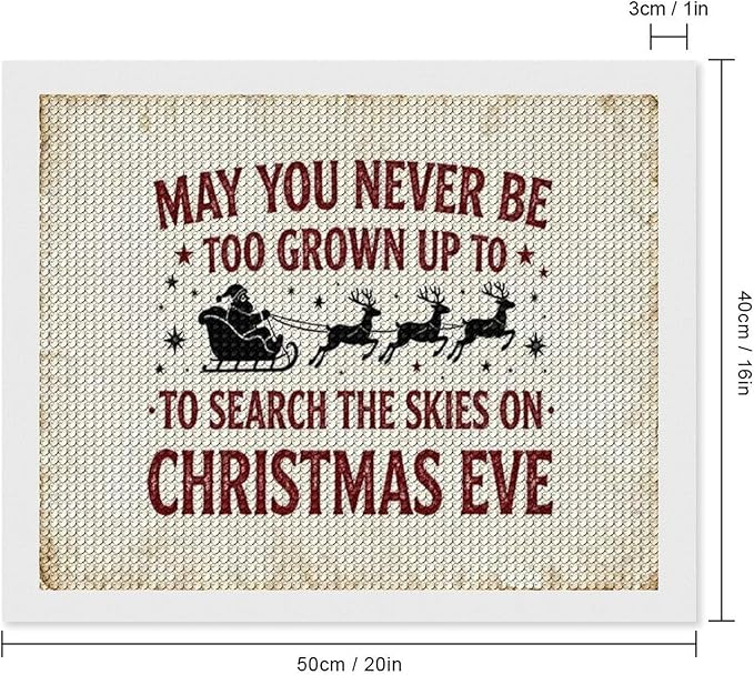Diamond Painting Kits for Adults - Christmas May You Never Grow Too Big to Search The Sky On Christmas Eve Painting DIY 5D Full Drill Diamond Dots Paintings with Diamonds Gem Art And Crafts Home Decor
