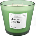 Hidden Label Electric Pear Fig Scented Candle, 30oz Large 3 Wick Natural Soy Wax Candle, 120 Hours Slow Burn Aromatherapy Candle for Home, Serene Collection Luxury Home Décor