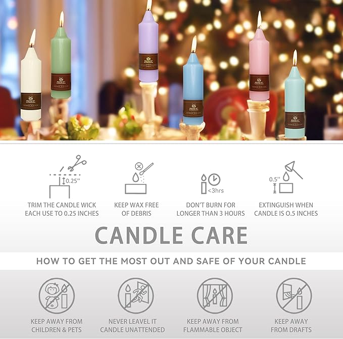 5 Inch White Spell Candles Short Taper Candle Vigil Candle Chime Candles 4 PCS for Religious Faith Prayer and Meditation