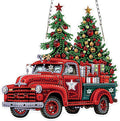 MOGTAA Christmas Truck Diamond Art Hanging Kits for Adults Kids, Christmas Tree Diamond Art Suncatchers, 5D Special Shape Diamond Painting Window Pendant Kit for Home Garden Wall Decor